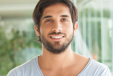 young man in white shirt