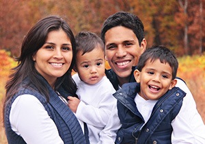 smiling family portrait