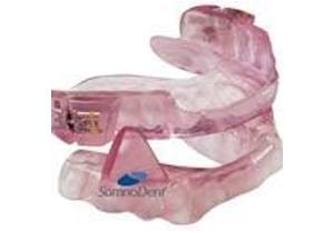 An oral appliance used for sleep apnea.